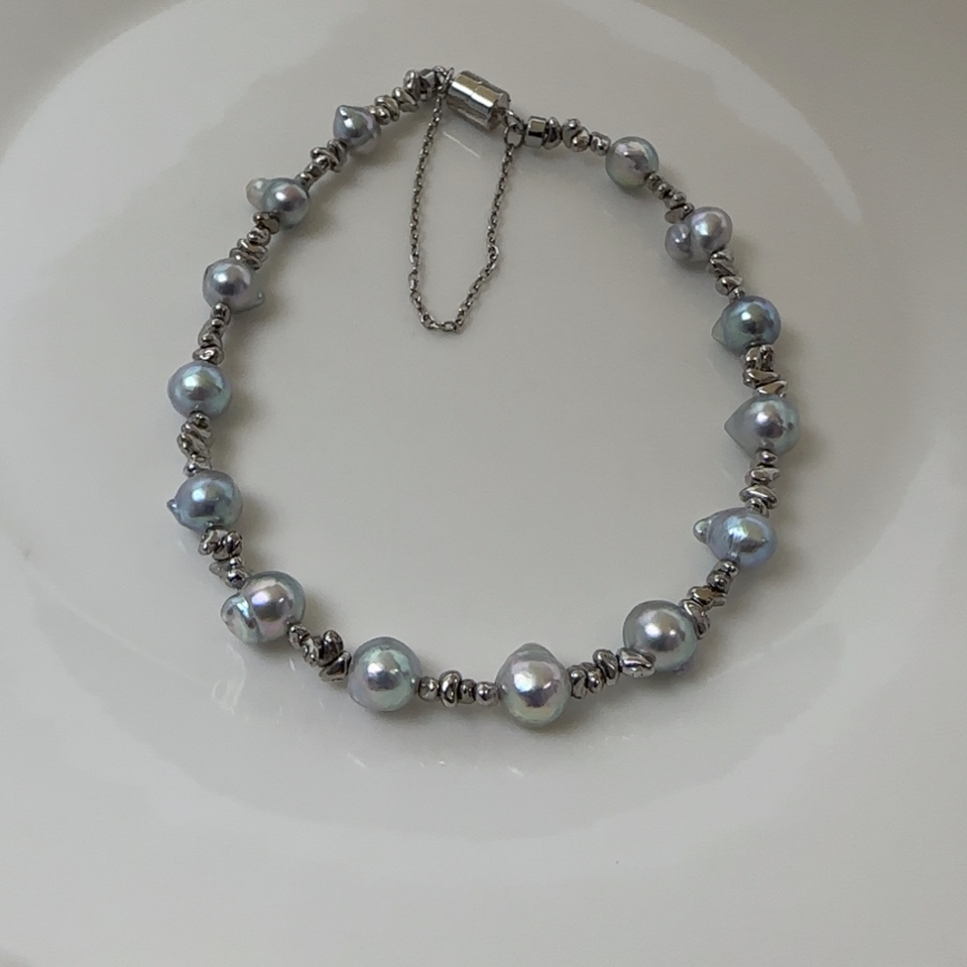 手链银S925镶嵌海水珍珠