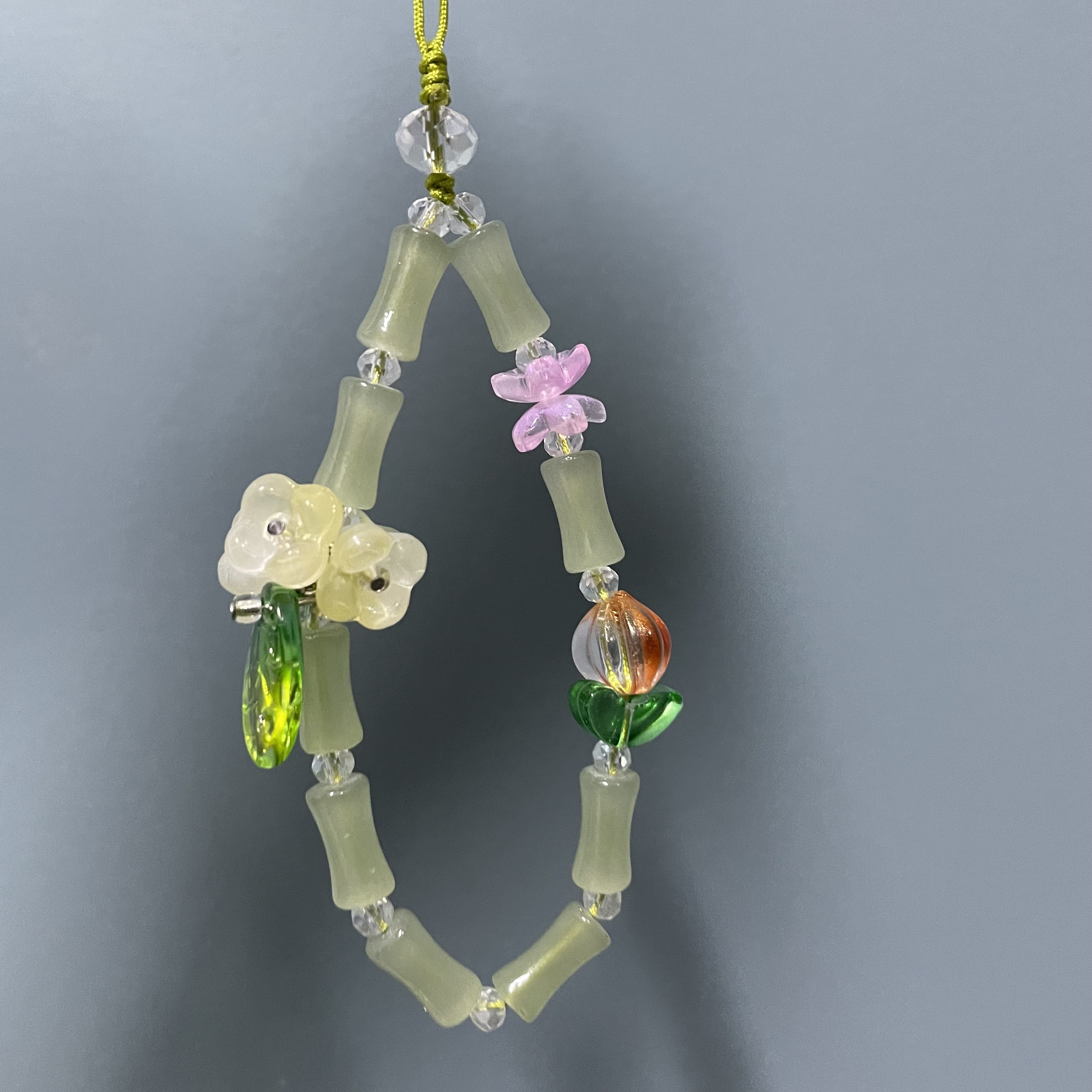 绳款绿色竹节手机短链E120