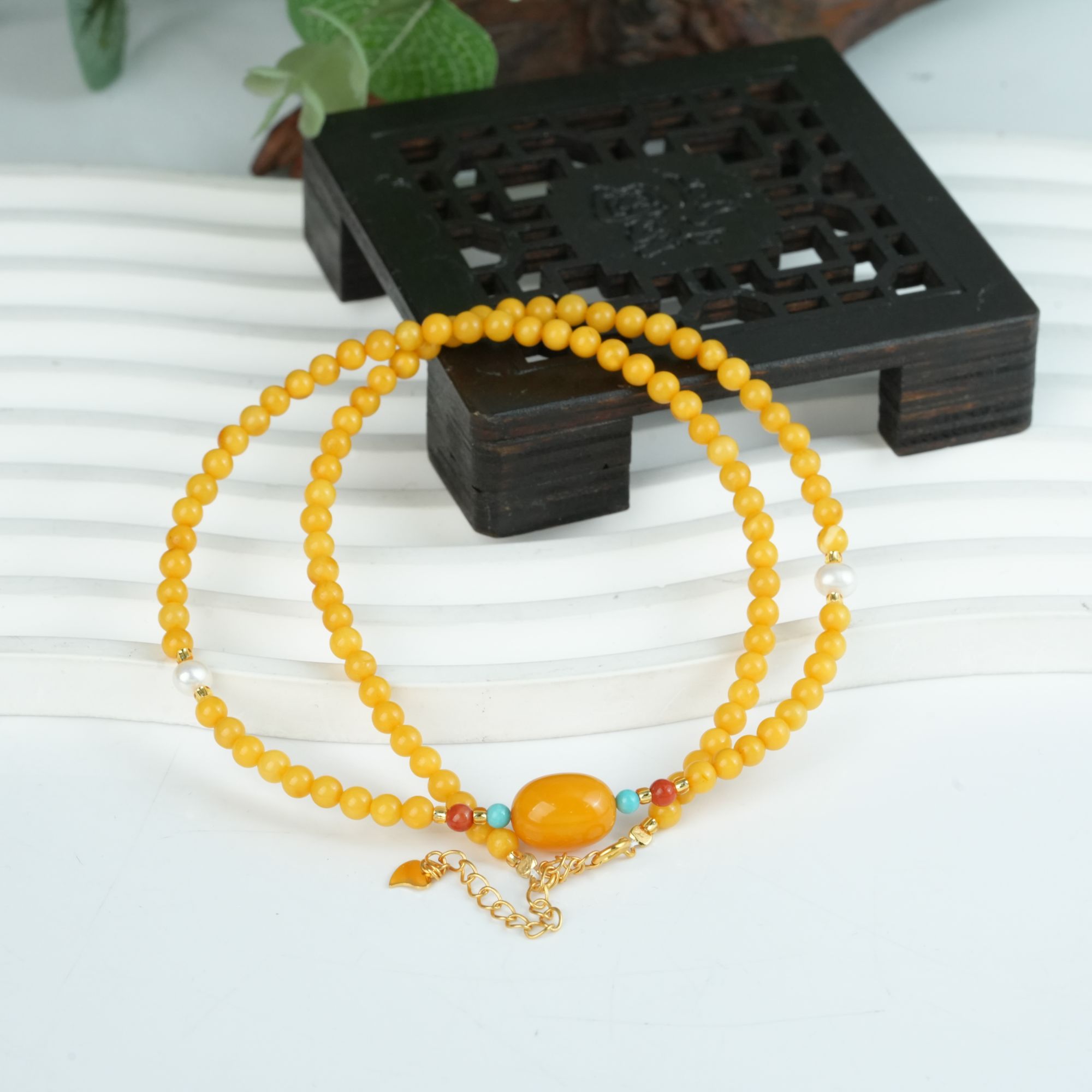 【小北好物】蜜蜡DIY项链尺寸约3.5mm+【多样性发一件】-QH03X1051