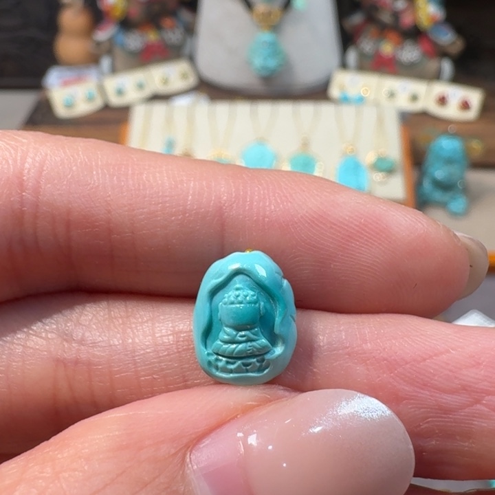 绿松石未镶嵌无相佛配饰