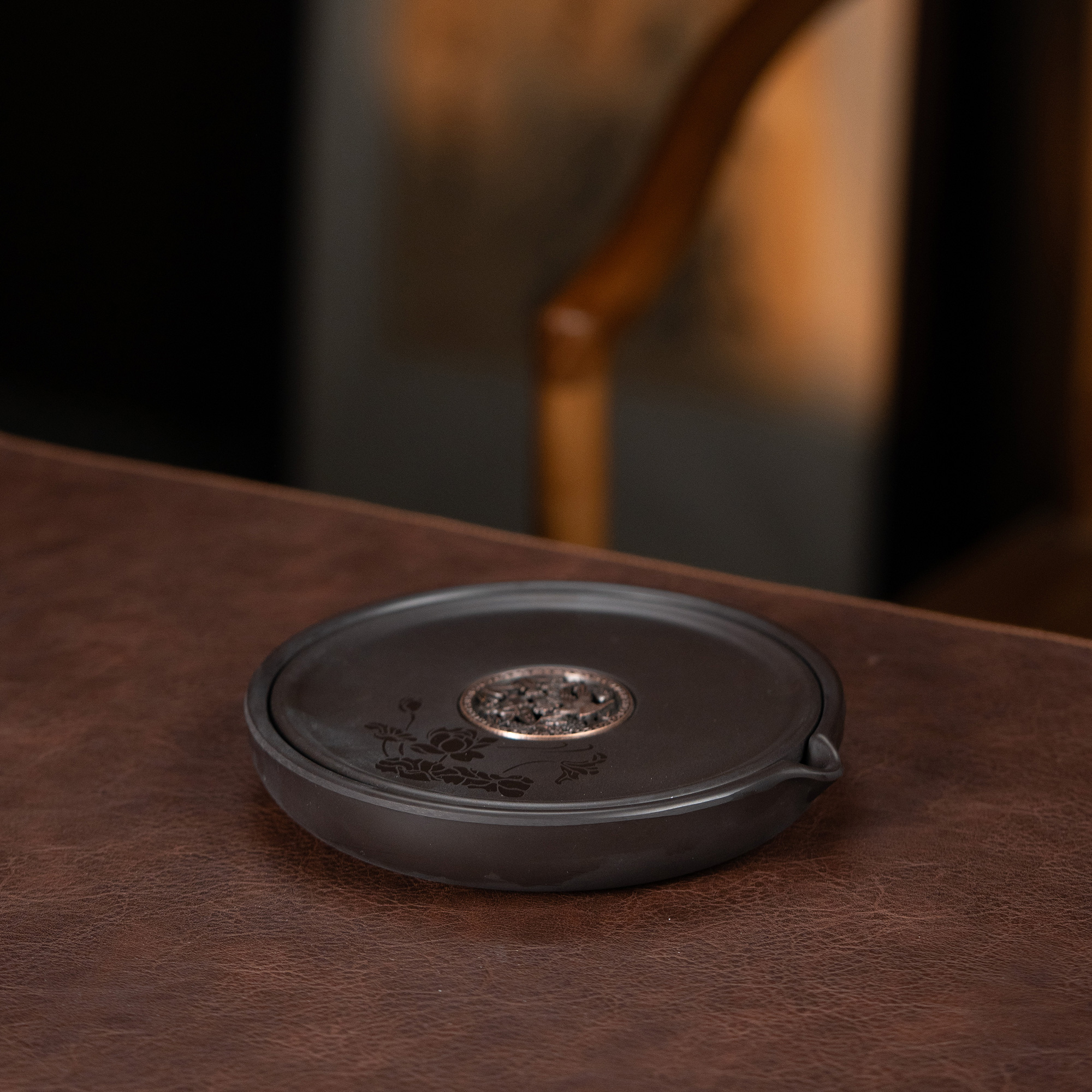 【利贞l勾玉壶承-喜鹊】茶壶垫隔热茶座茶具直径17cm  福利系列DC