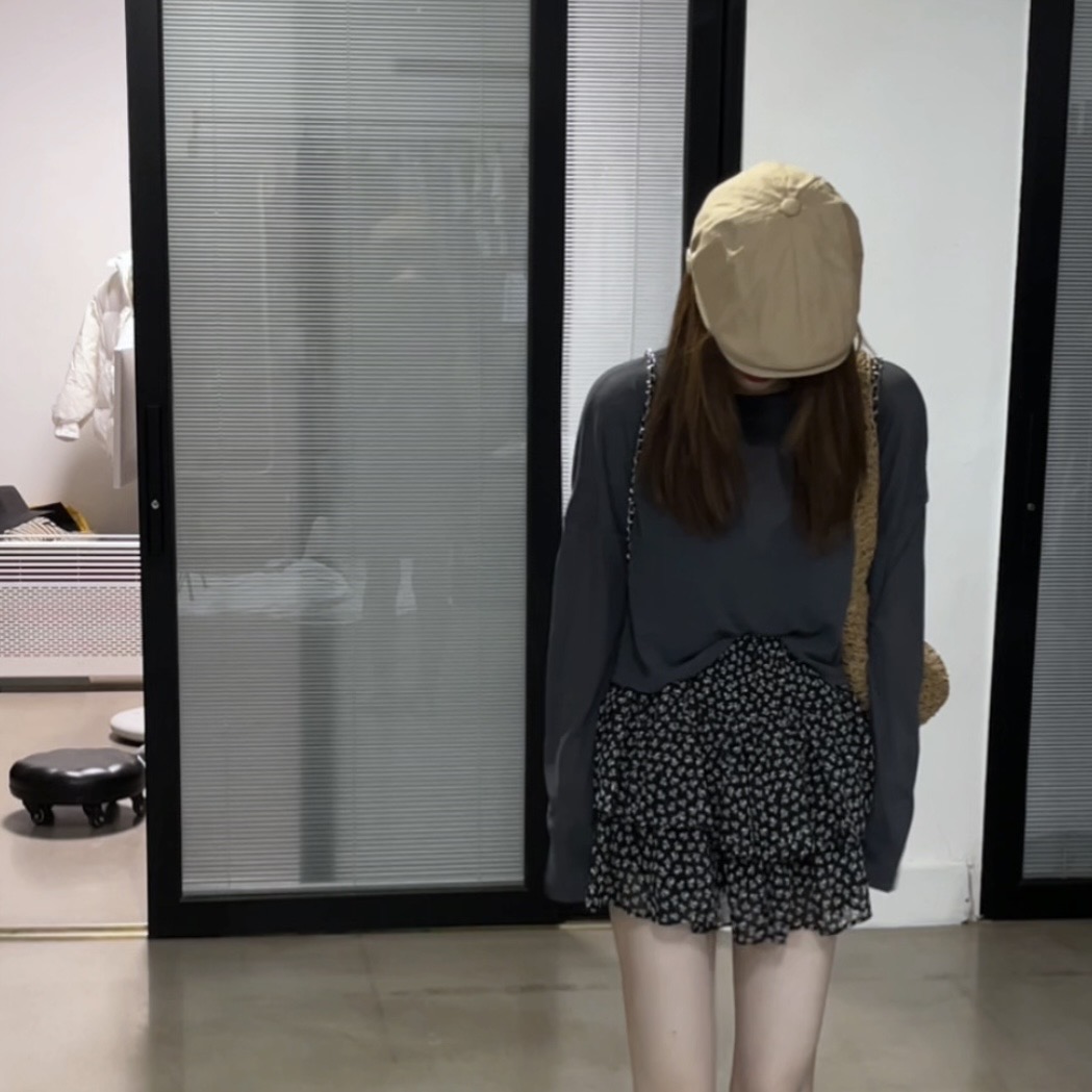 韩系圆领纯色短款长袖防晒  2808