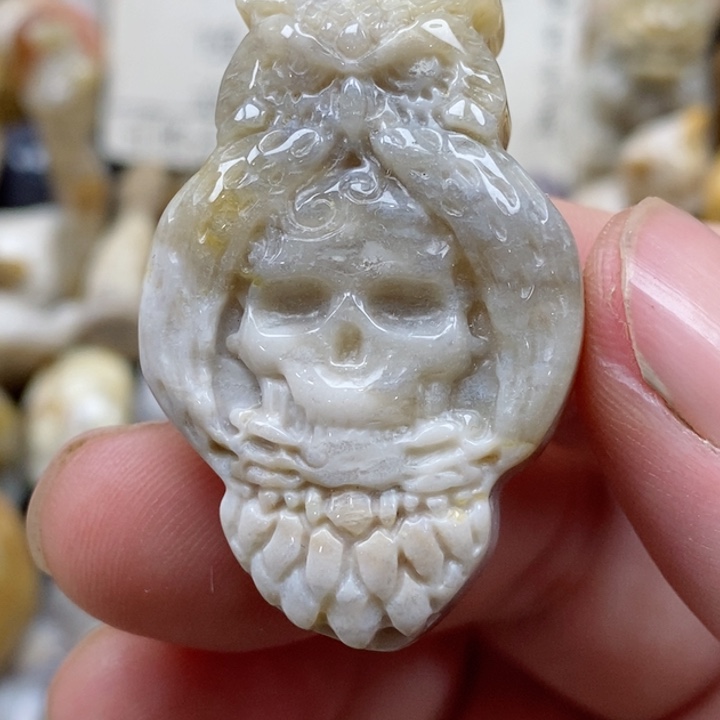 颈饰未镶嵌硅化珊瑚（珊瑚玉）小