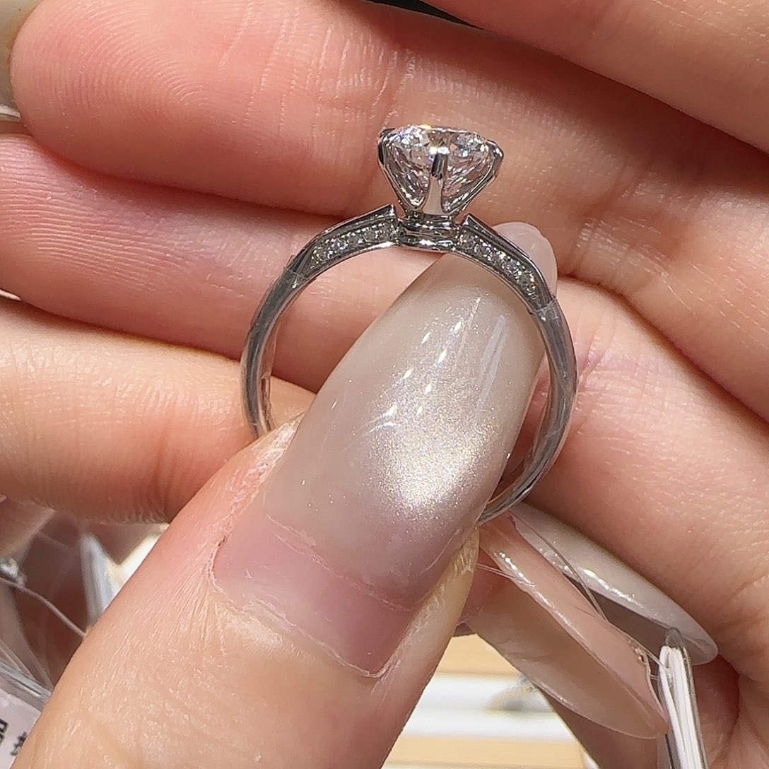 18K金镶嵌实验室培育钻石一卡镶钻六爪 11-16圈