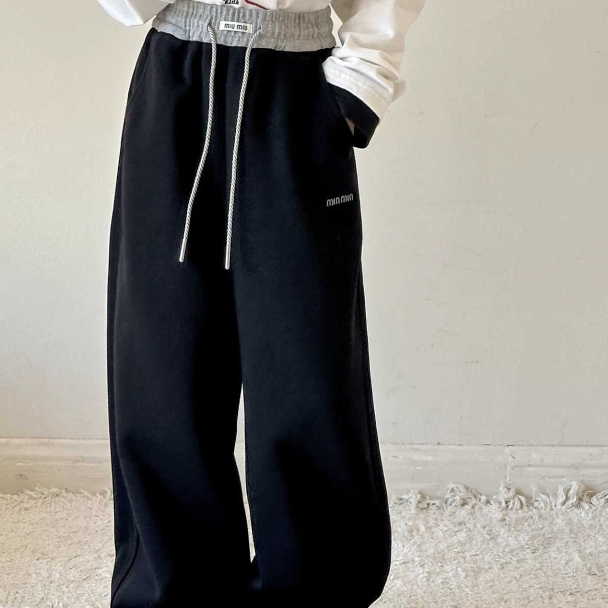 LLTzkids 加绒直筒卫裤9018