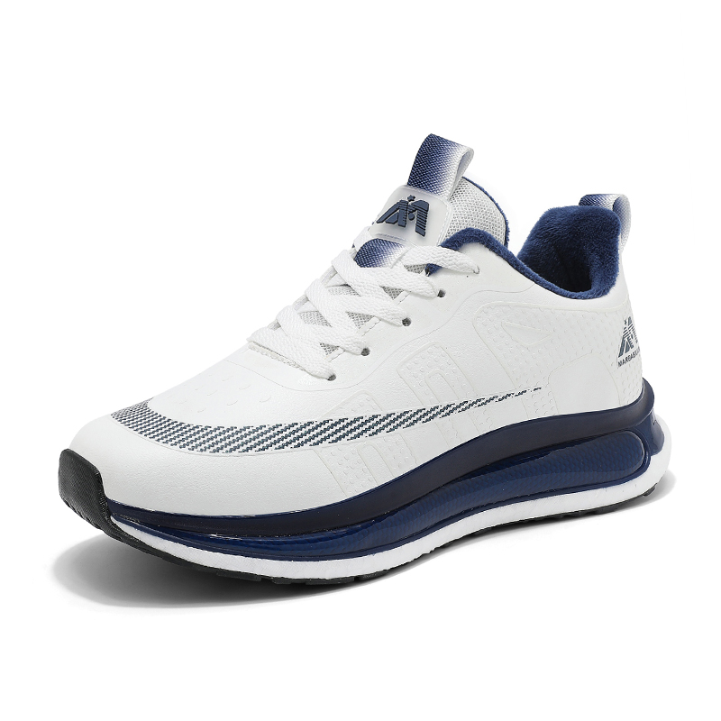 2025情侣新款皮面加绒运动休闲鞋跑步鞋轻便减震软底防滑28999