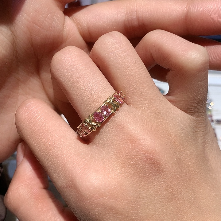 银S925镶嵌戒指碧玺