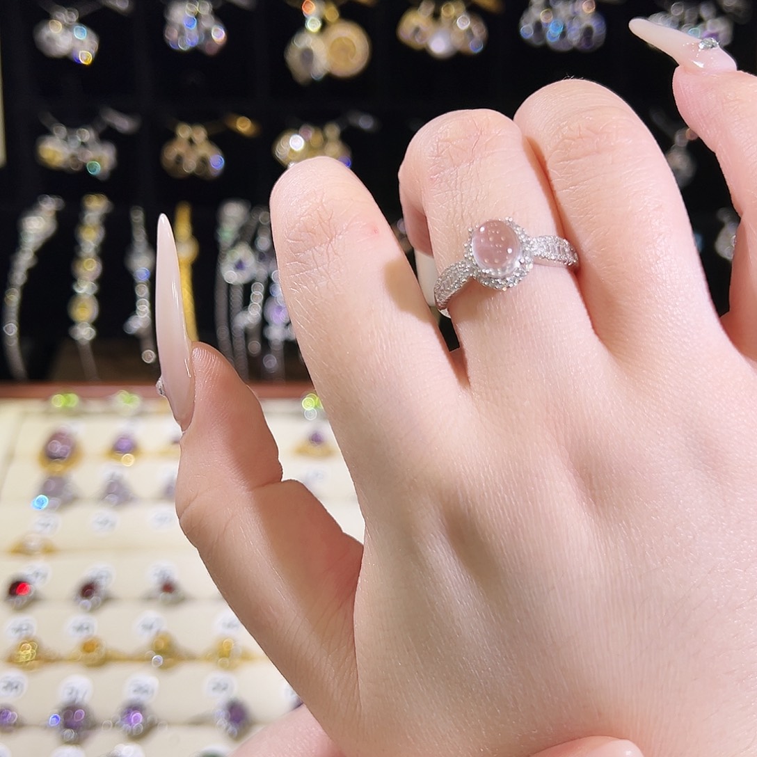 少****银S925镶嵌戒指水晶