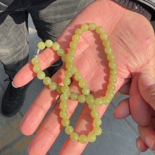 和田玉颈饰未镶嵌新疆若羌黄口鸡油黄卡8女神链