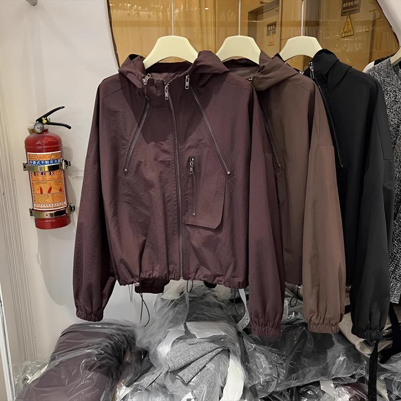 美式工装冲锋衣外套女2025春季新款宽松小个子休闲甜酷短款上衣女