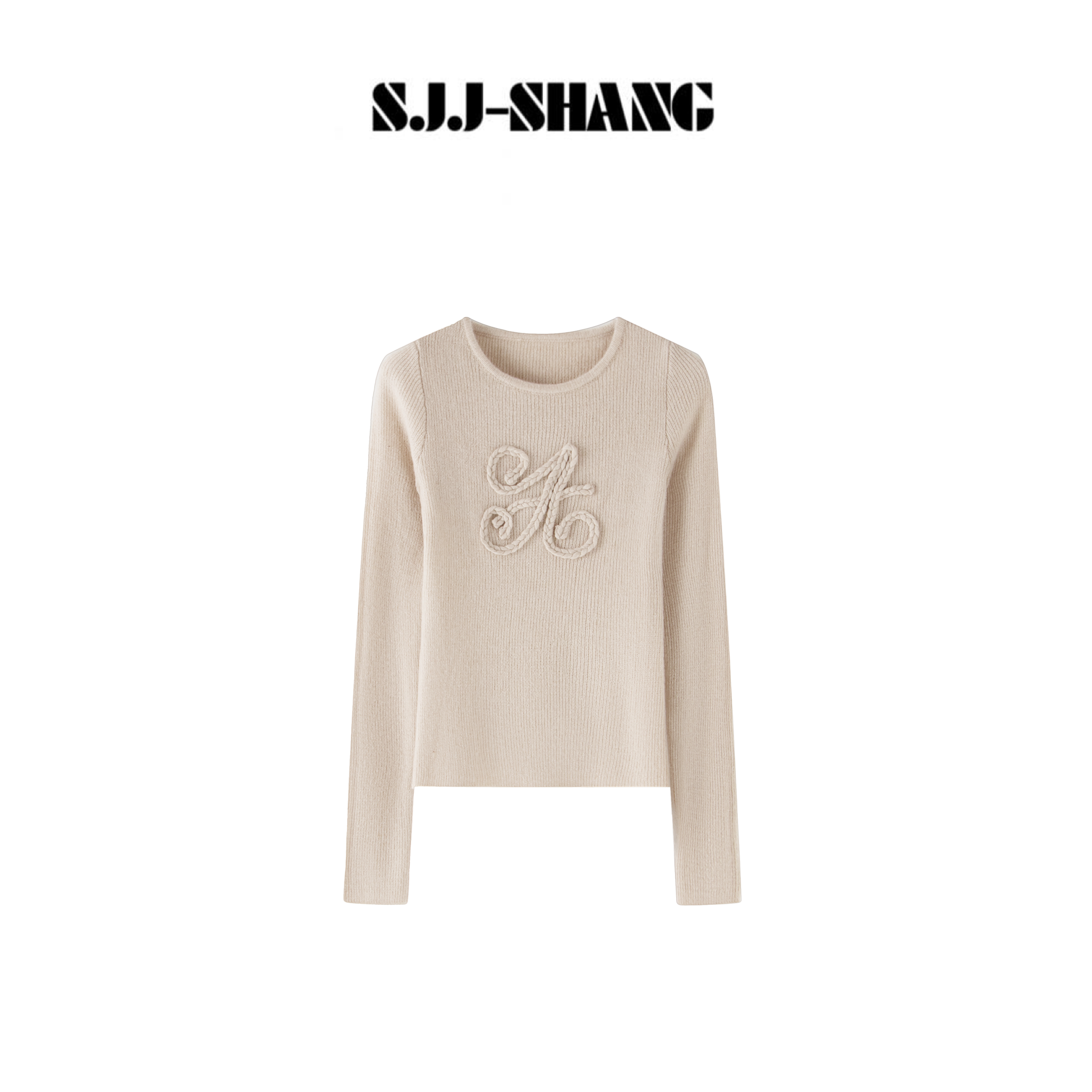 SJJ-SHANG【结绳毛衣】立体绞花24支手工编织盘花针织衫q135895p