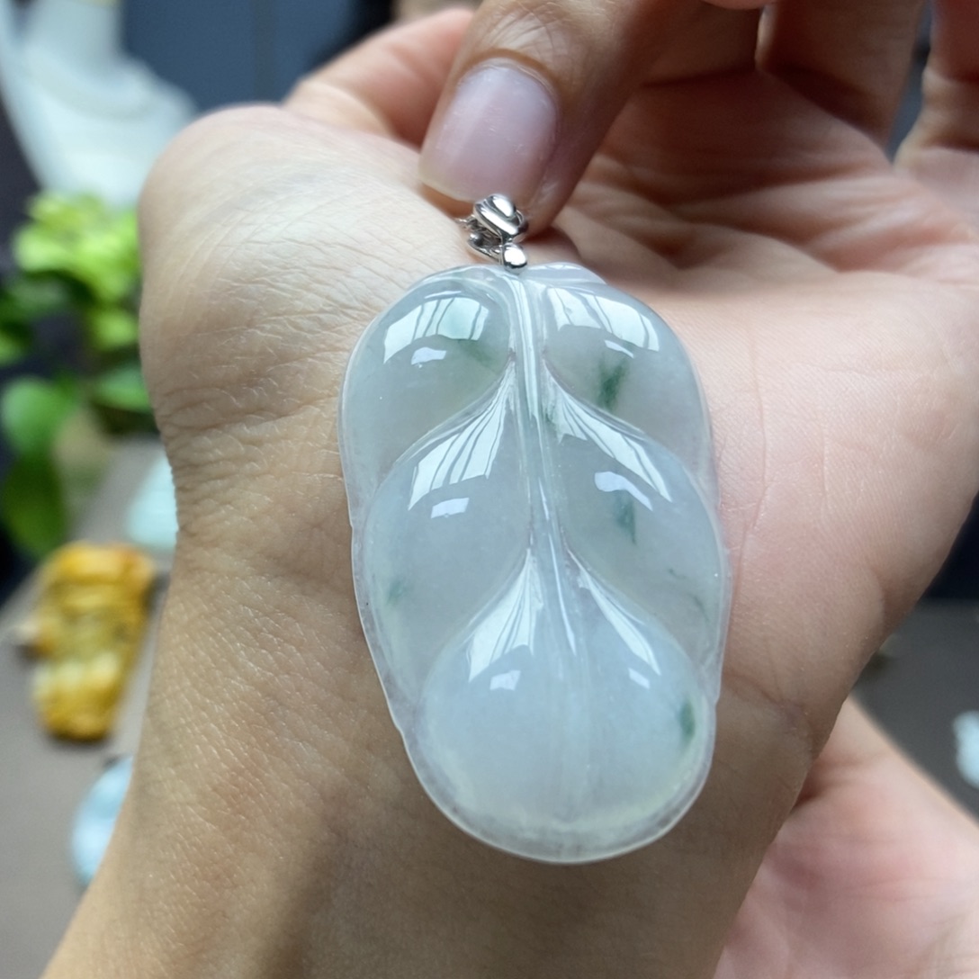 翡翠颈饰银S925镶嵌吊坠5