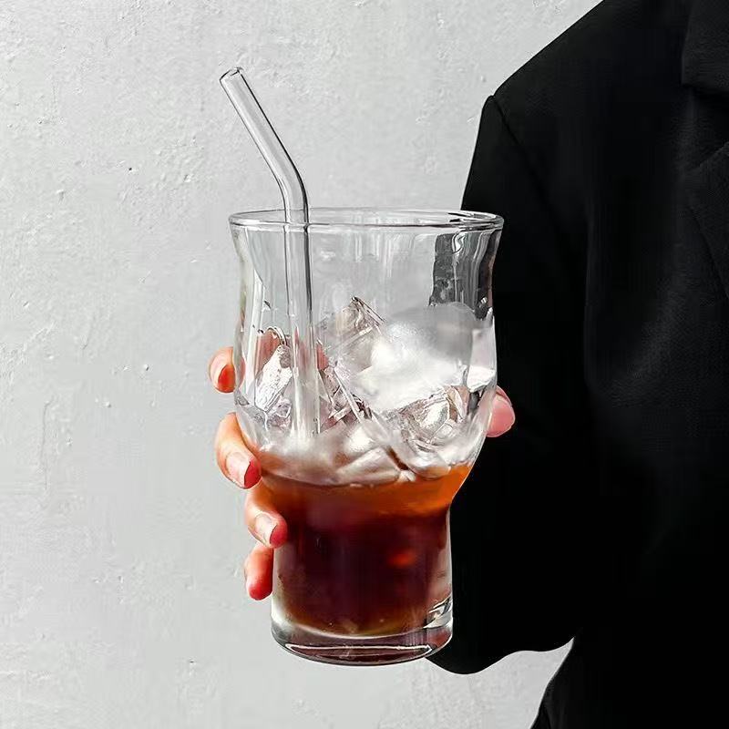 【买一送一】冰美式宽口玻璃杯冷饮杯果咖啡杯大容量苏打气泡水杯