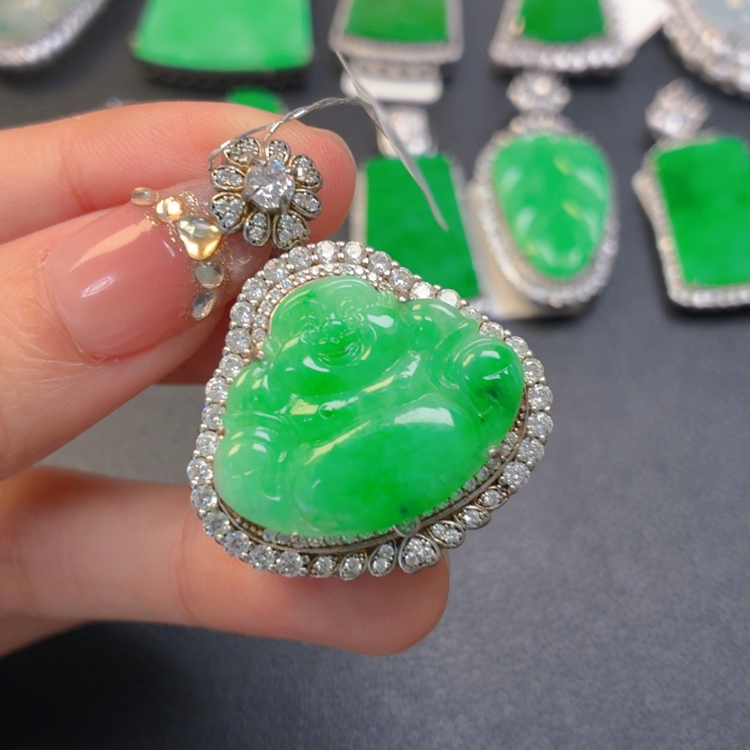 翡翠银S925镶嵌颈饰