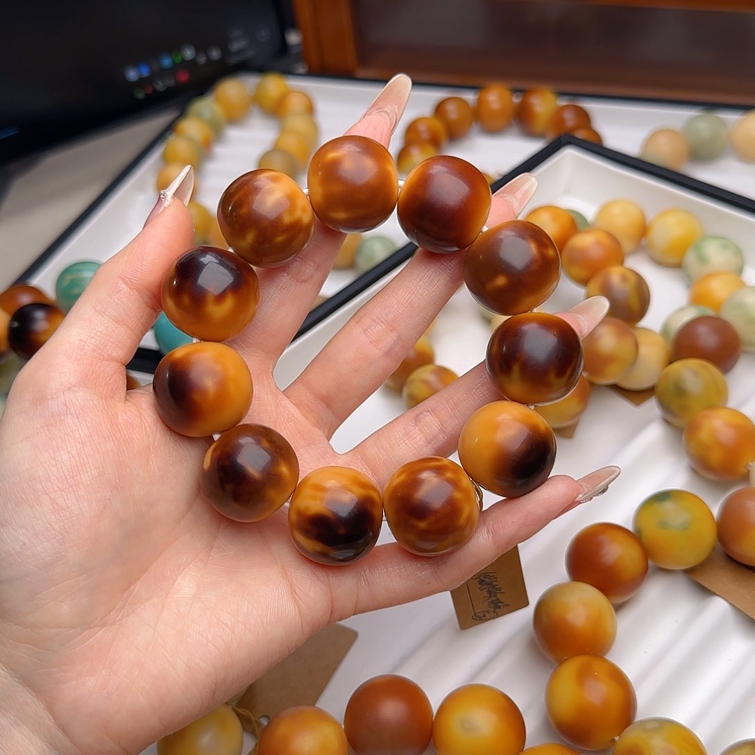 菩提根/象牙果手串卡23干磨虎皮微微瑕2