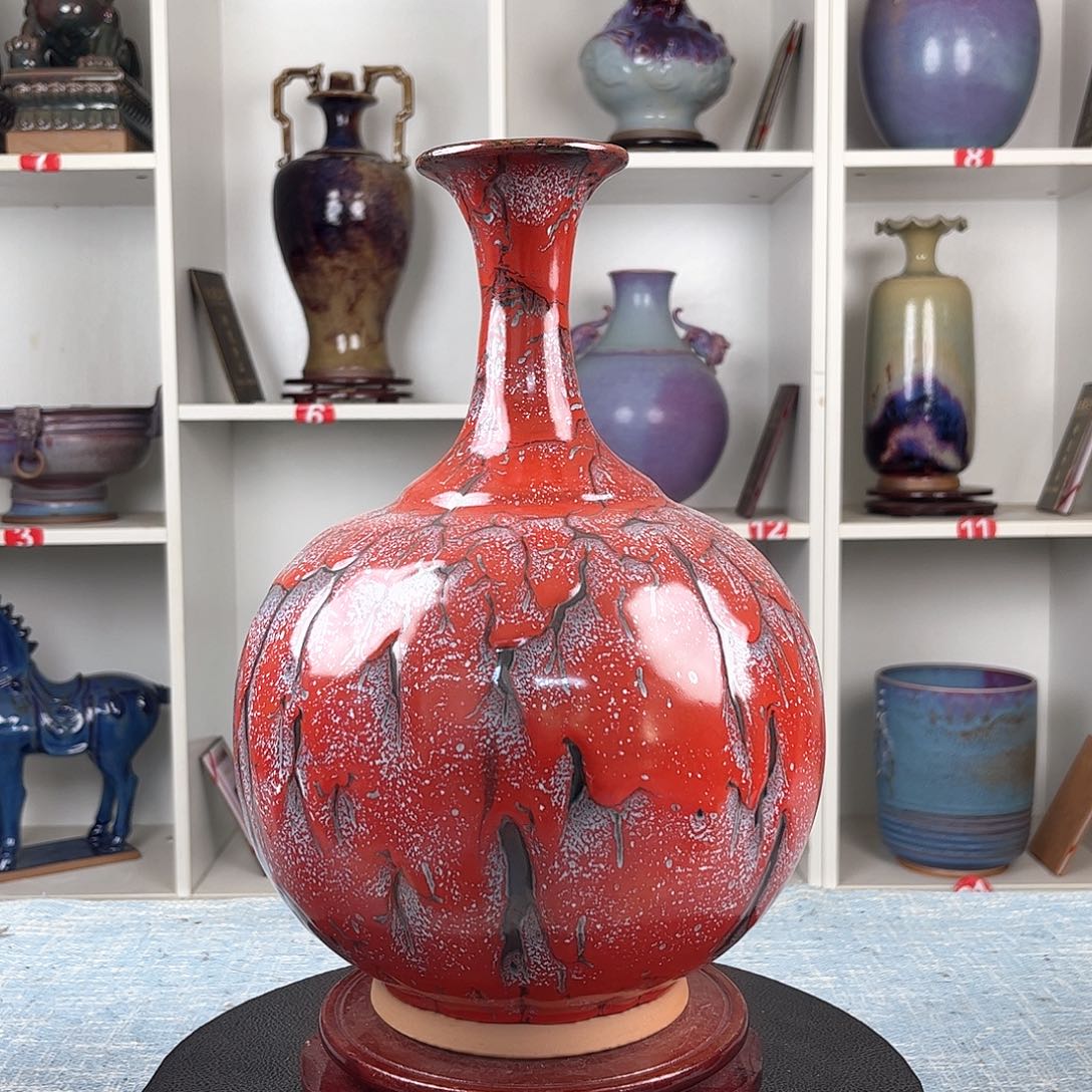 瓷片摆件……天球瓶……