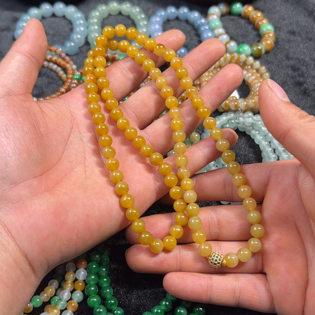 定制翡翠未镶嵌苹****换黄翡项链