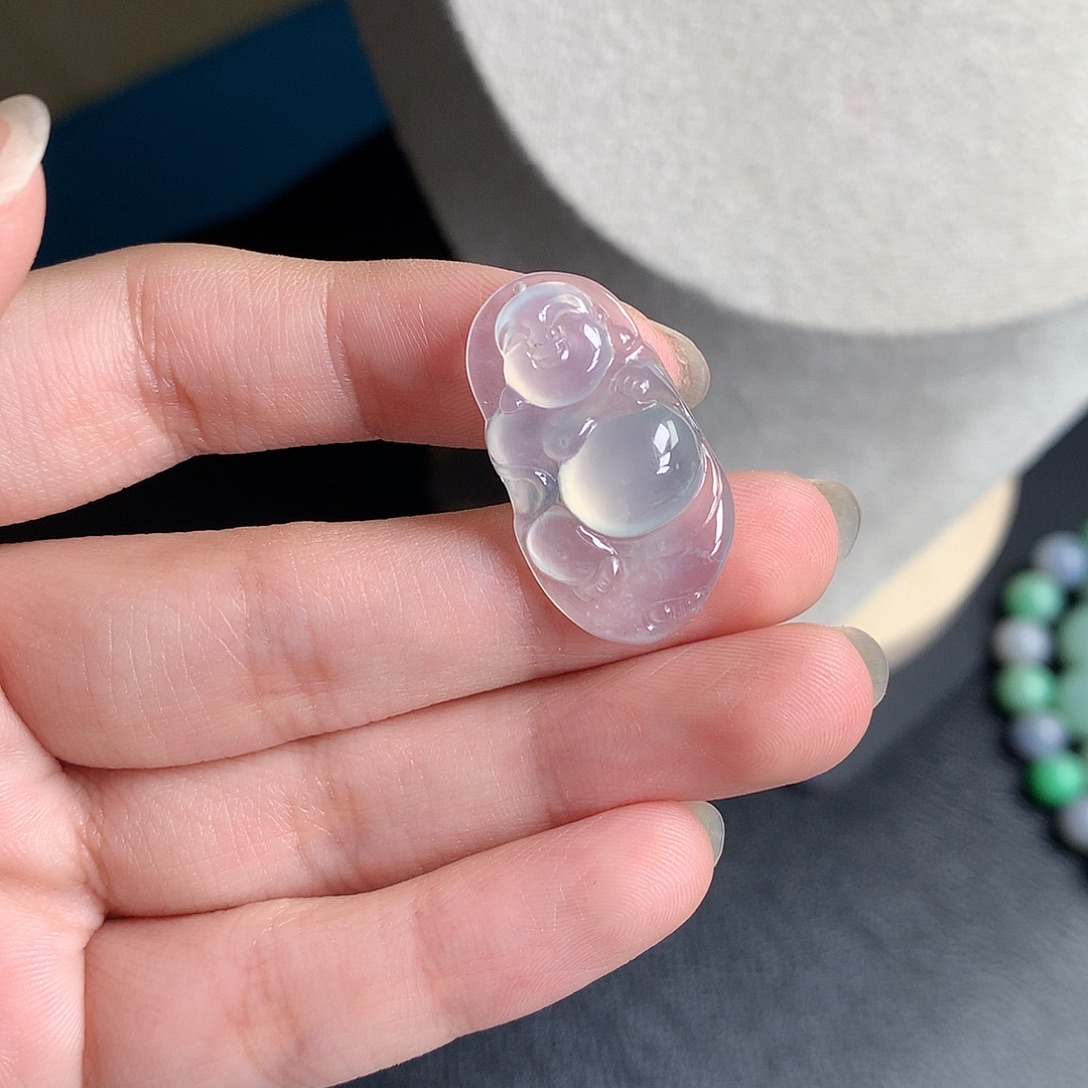 翡翠裸石缅甸天然A货翡翠冰种佛公