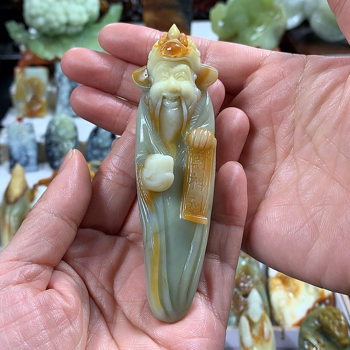 蛇纹石玉手把件未镶嵌冷****l