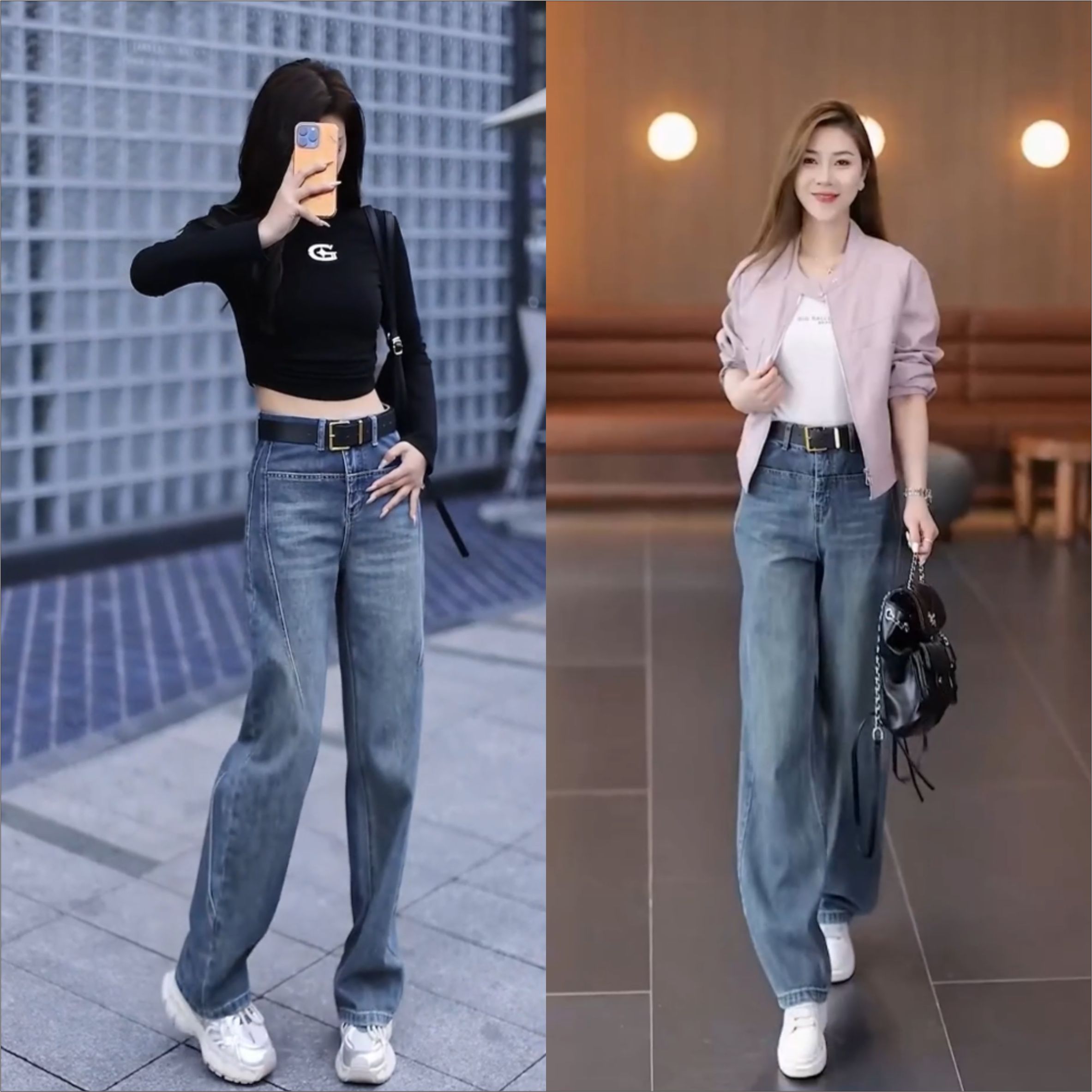 升级版四面弹2025设计师款高腰弯刀裤女士牛仔裤时尚百搭宽松显瘦