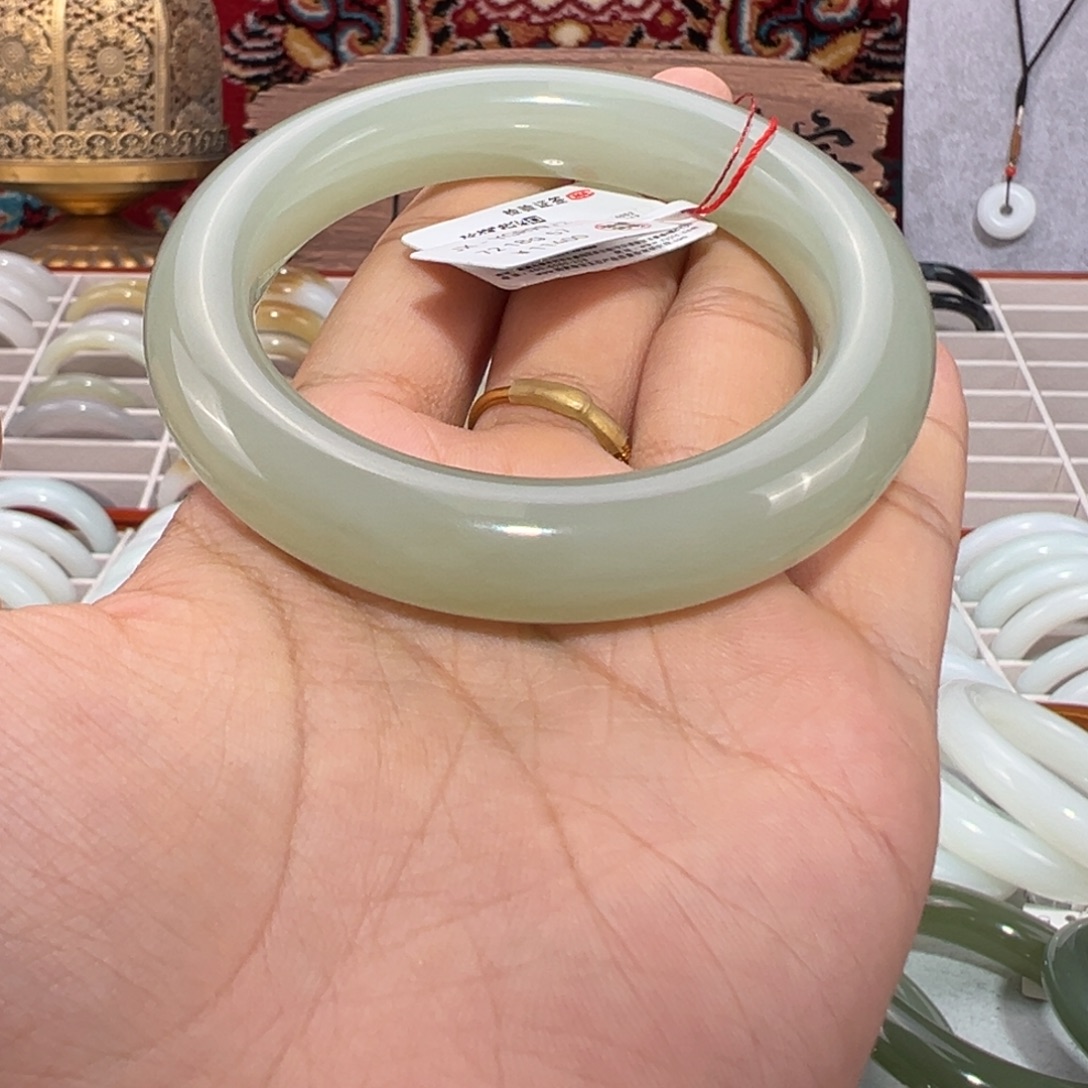 和田玉未镶嵌手镯青花 晴水和田玉