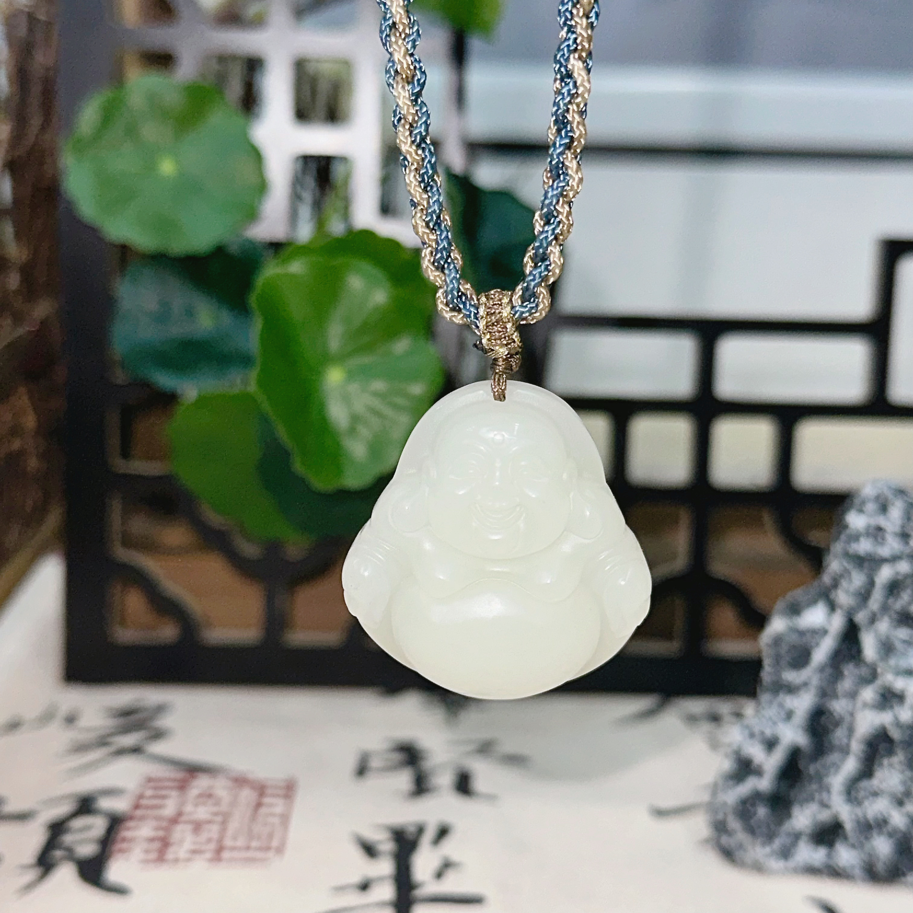 【门店新款】和田玉吊坠 羊白玉精雕佛公 尺寸35mm厚12mm