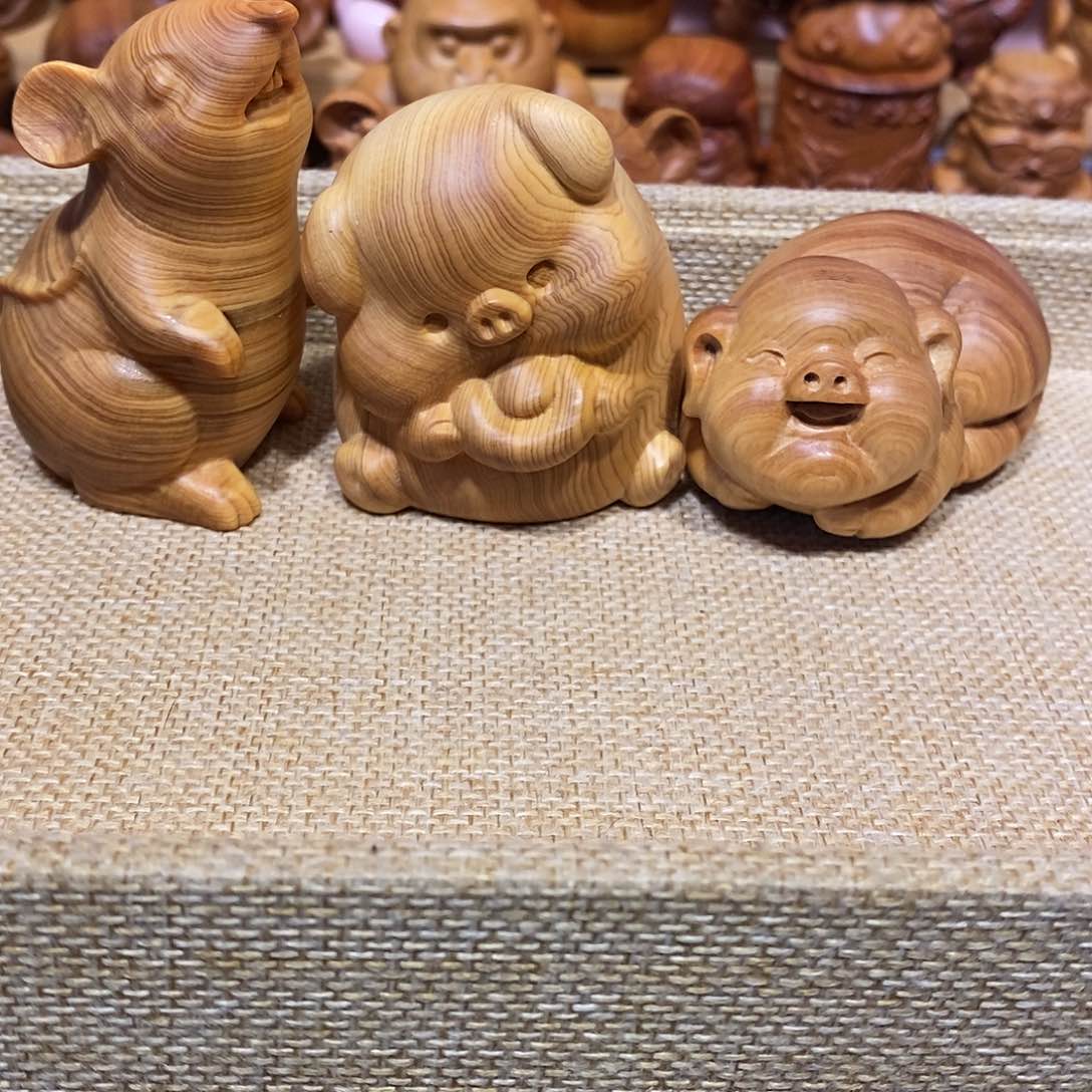 柏木（崖柏）小**啊崖柏手把件，猪心2，鼠