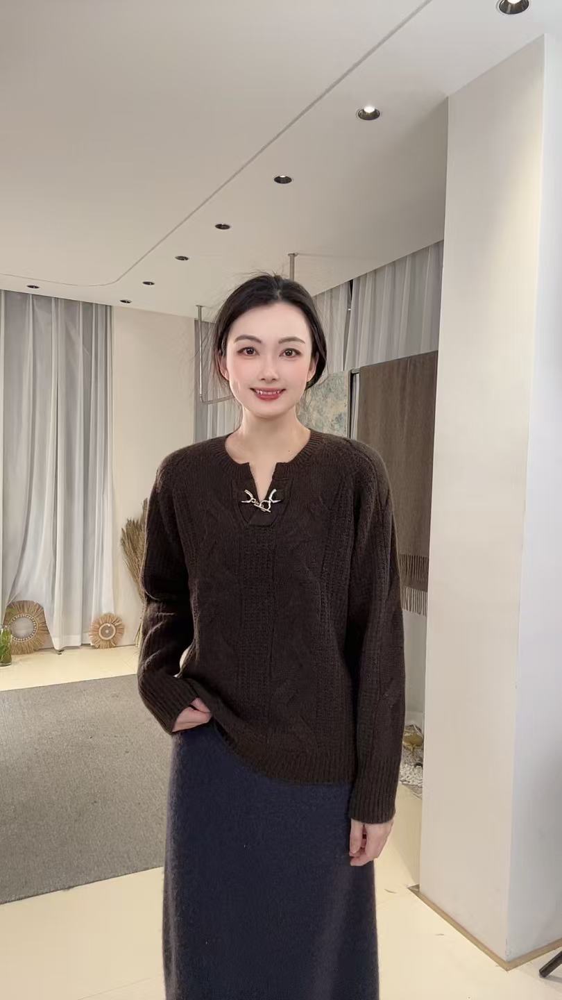 【100%牦牛绒】高奢定制款百搭女士时尚毛衣245140