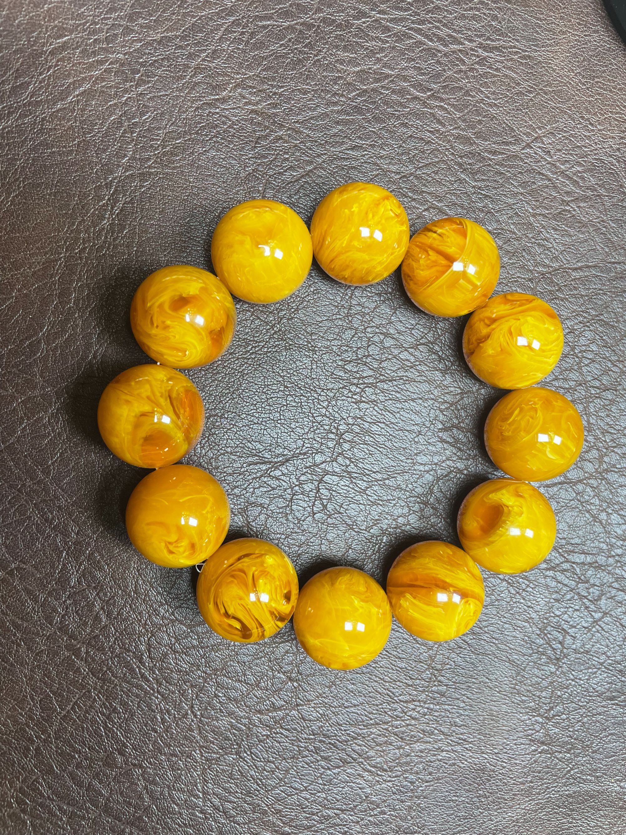 20MM天然鸡油藏红时尚饰品手链