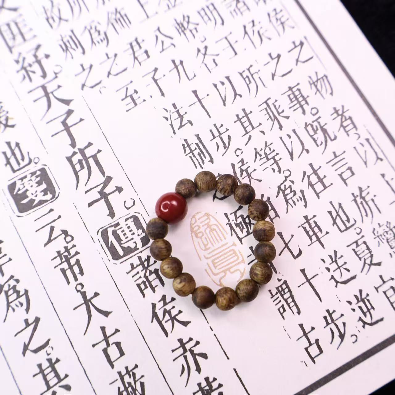 天然绿棋楠设计款单圈戒指4mm创意