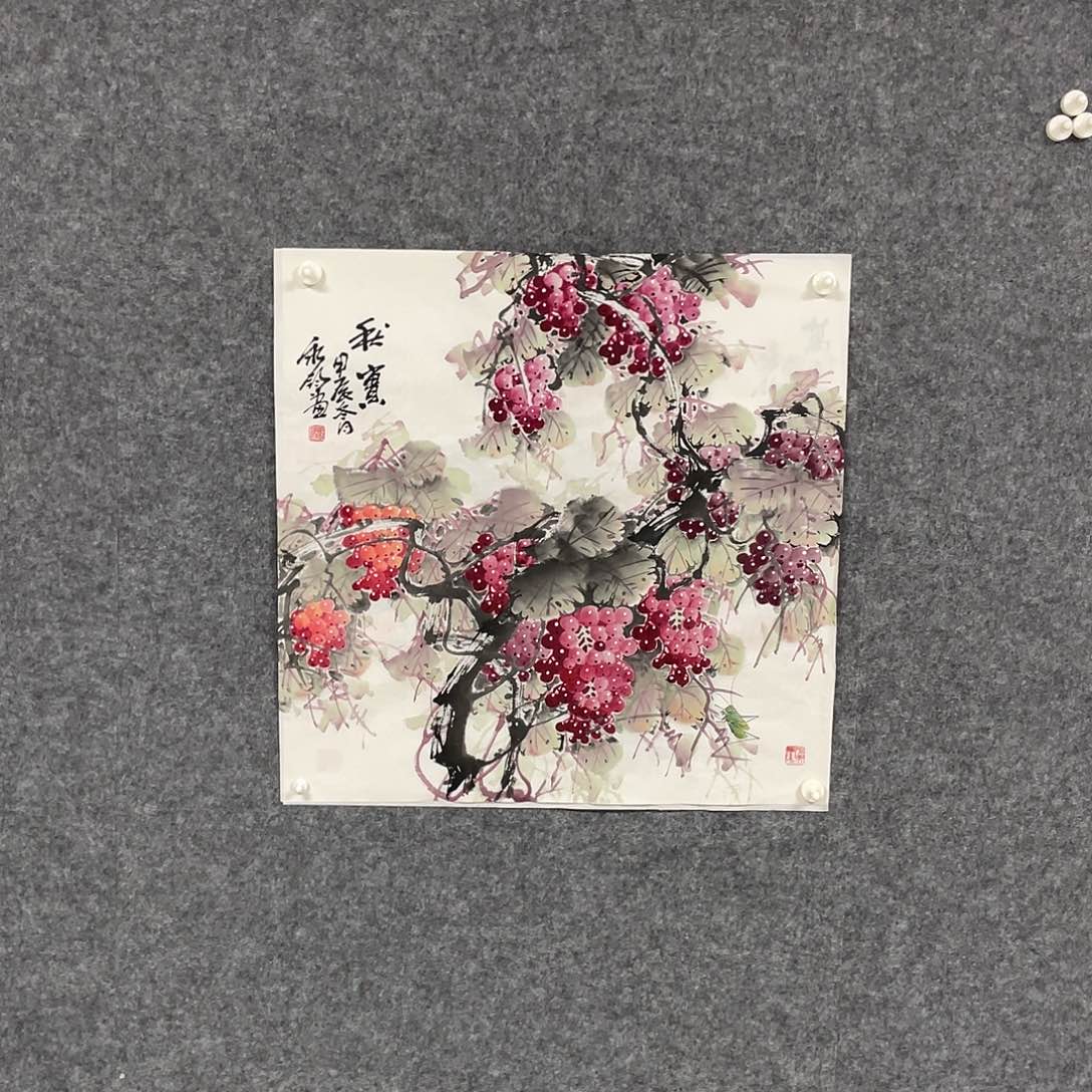 国画四尺斗方画芯漏