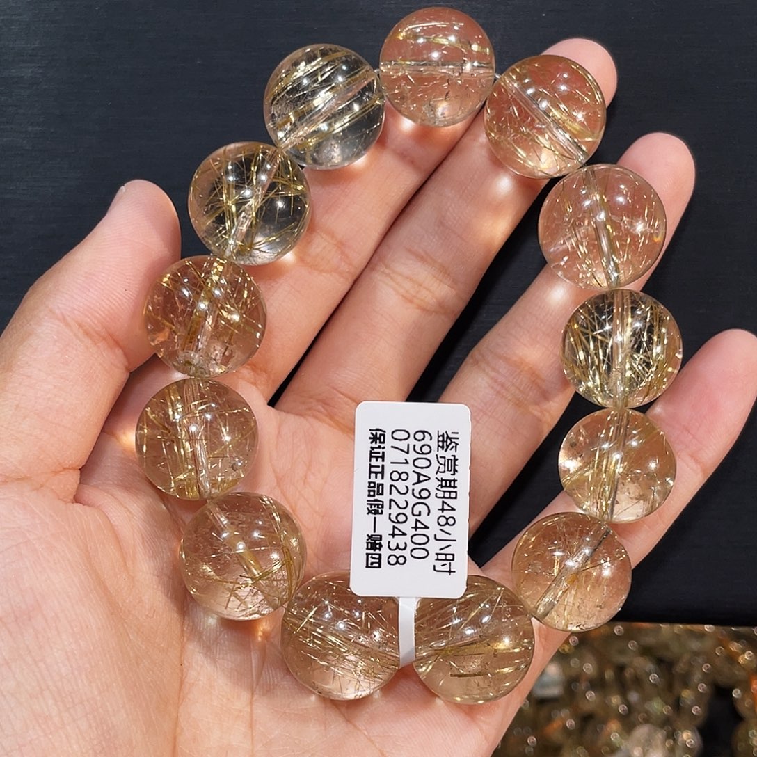 哈***喽水晶手链未镶嵌维纳斯金发16.8mm