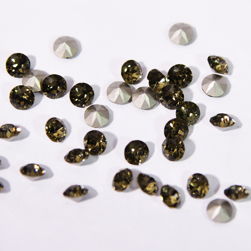 透明灰正品施华昇1088美甲饰品尖底钻超闪圆形白色美甲钻球堆钻