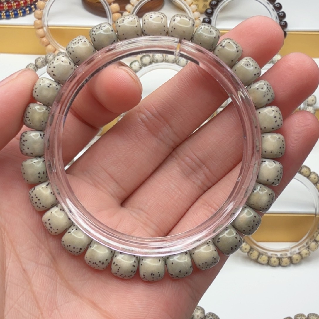 手串星月菩提石玉料绿背月朗星稀小细星河豚单圈