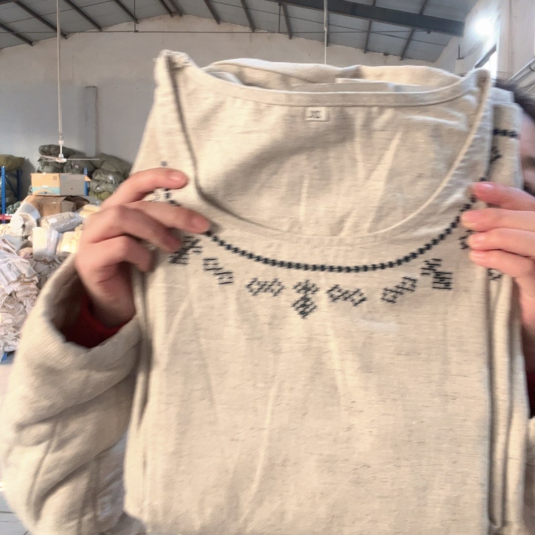 棉棉汉麻刺绣套装2XL码