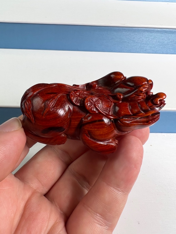 正宗印度小叶紫檀貔貅手把件貔貅摆件