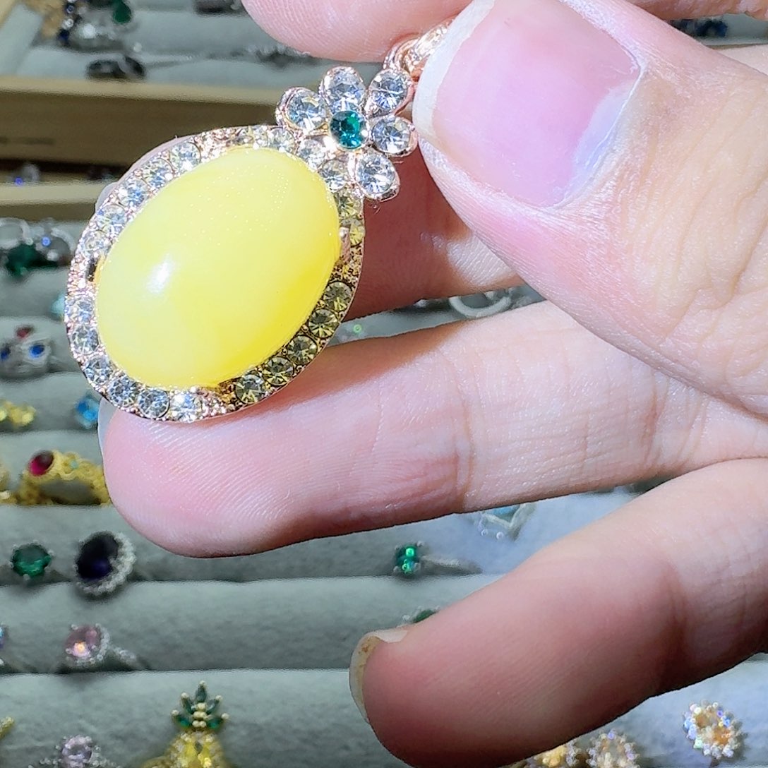 托帕石戒指银S925镶嵌