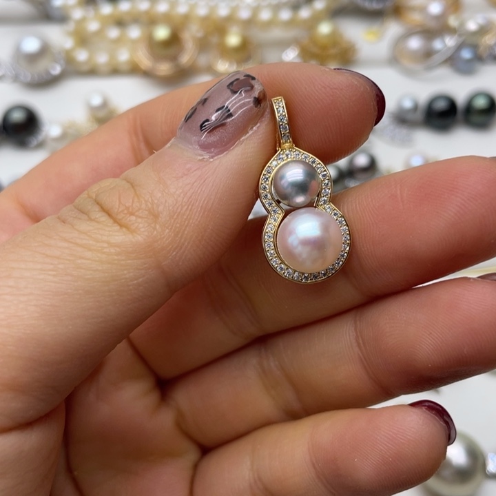 海水珍珠吊坠(不含链)银S925镶嵌