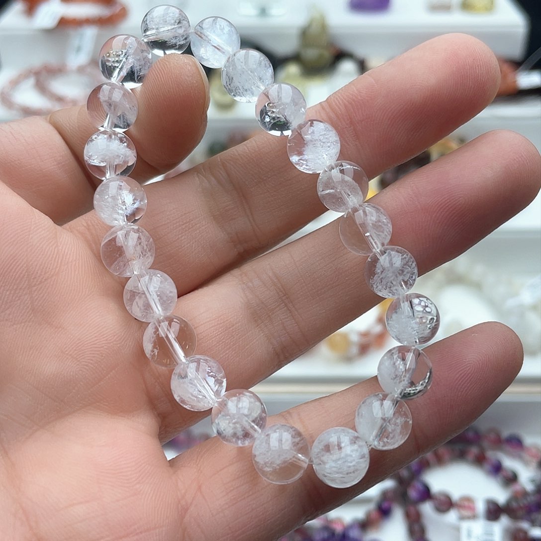 水晶手链未镶嵌白阿塞9.4mm