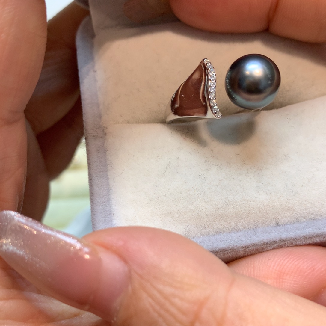 海水珍珠戒指银S925镶嵌