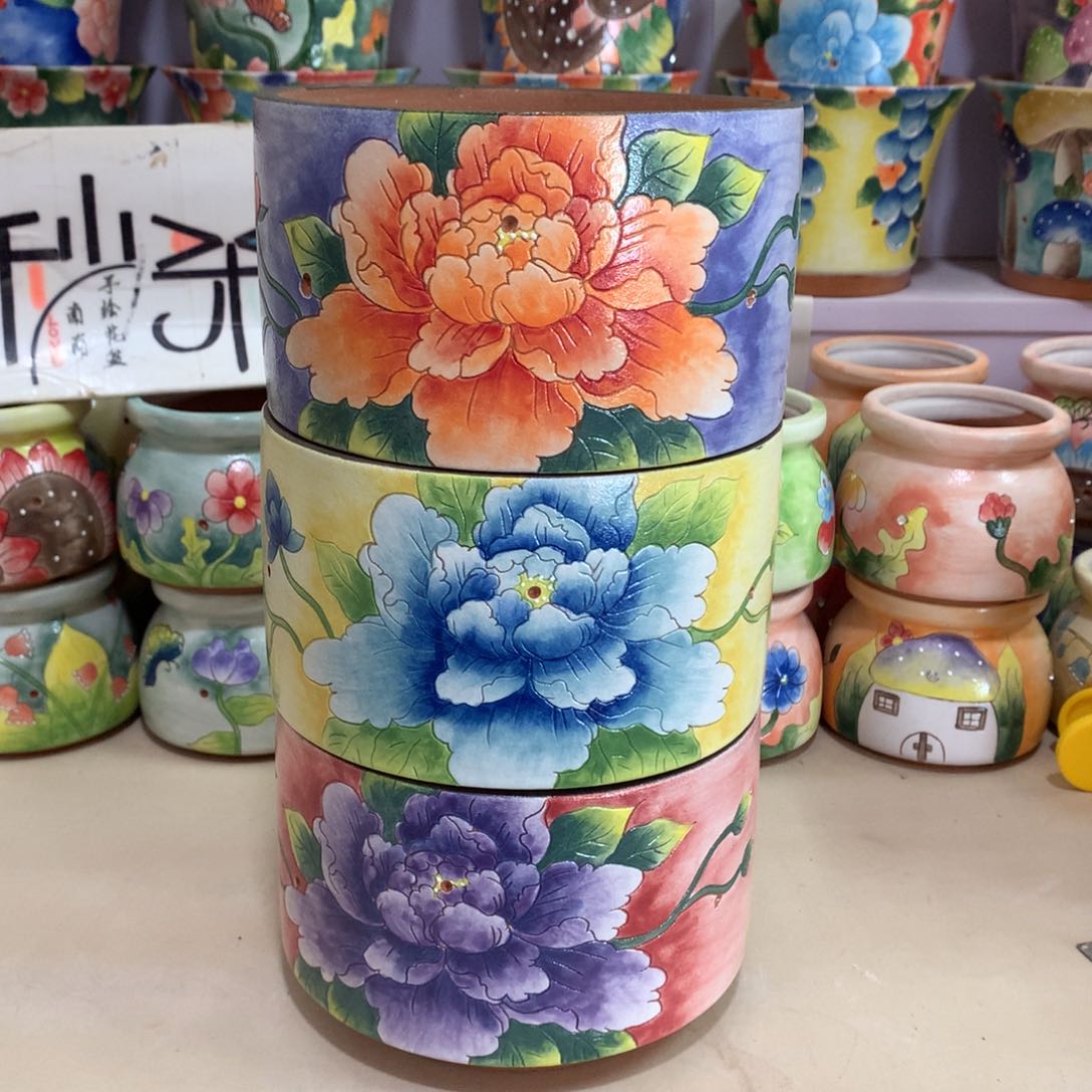 福利花盆，手绘花盆