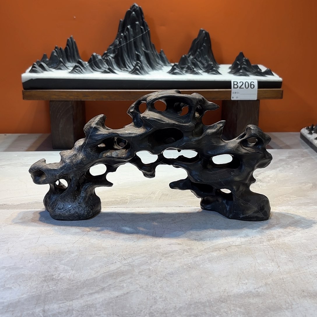 摆件与**友灵璧石奇石摆件 