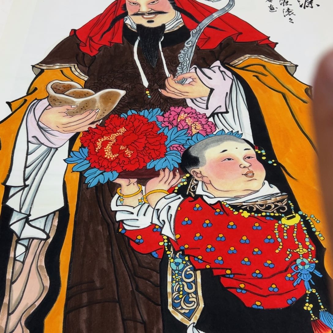 国画李老师财神爷