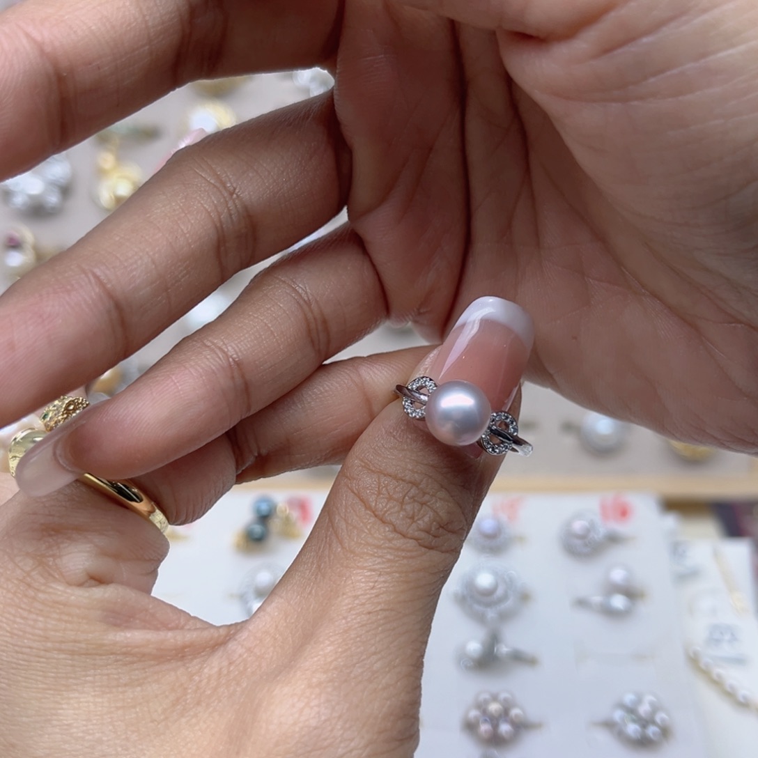 大***a合金淡水珍珠戒指