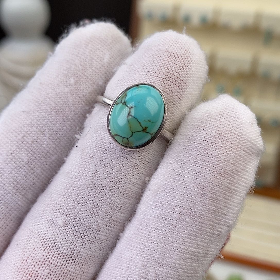 绿松石戒指银S925镶嵌