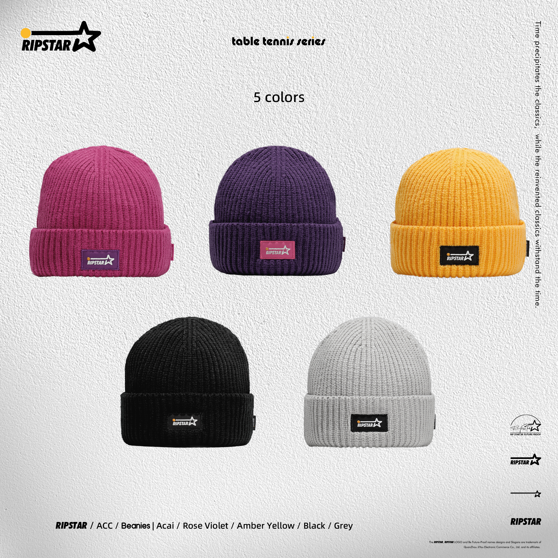 RIPSTAR/爆炸星 冬季针织布保暖冷帽基础贴布LOGO百搭毛线帽