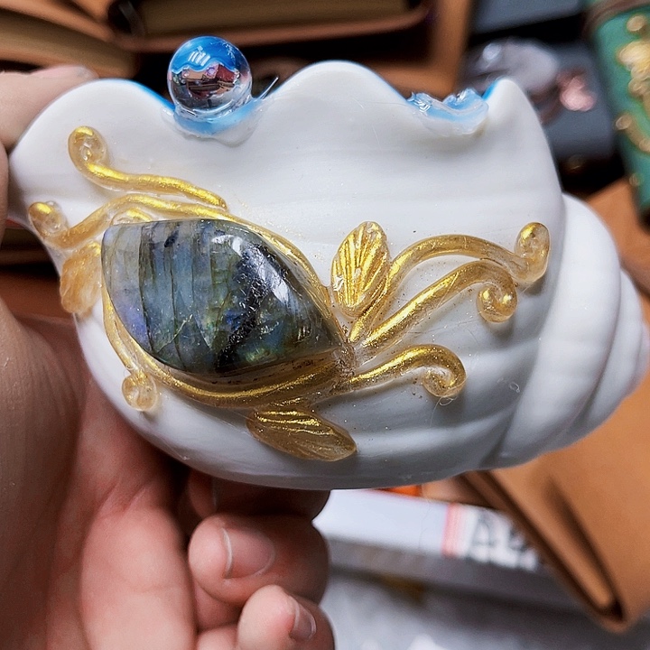 努***刘未镶嵌紫晶摆件水晶