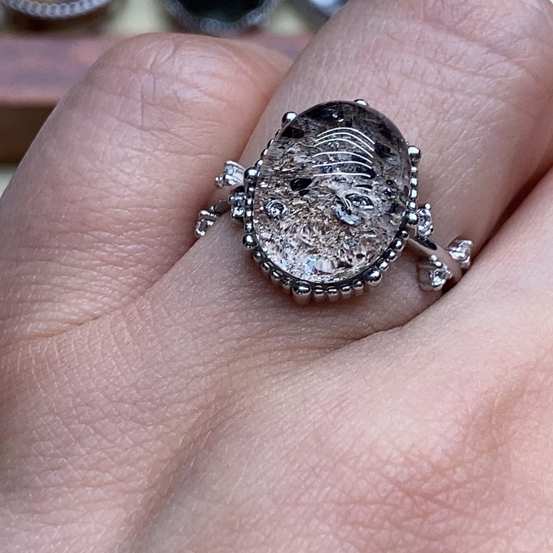 水晶戒指银S925镶嵌?****?活口