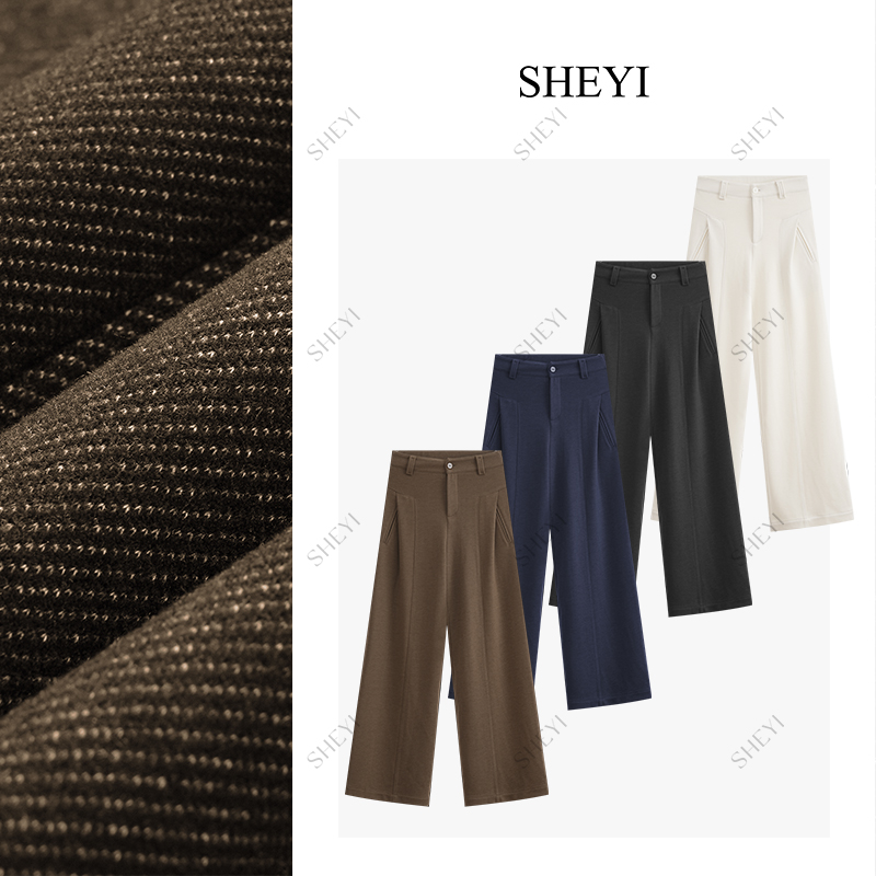 【招牌裤】羊毛醋酸阔腿裤女秋2025新款高腰显瘦风琴裤百搭休闲裤子