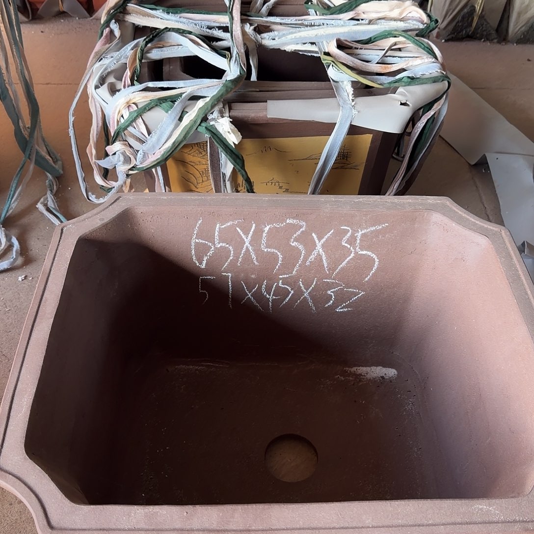 金***业紫砂花盆切角马槽红色大号一个